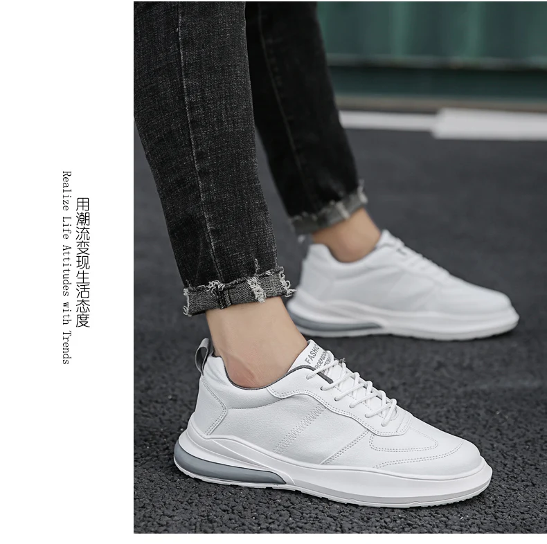 New Arrival Men Tennis Shoes Lightweight Anti-Slippery Leather White Sneaker Fashion Gym Sport Man Footwear Tenis Masculino
