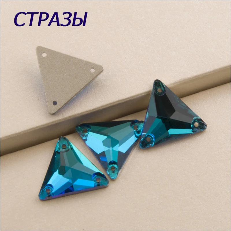 

CTPA3bI 3270 Triangle All Sizes Blue Zircon Crystal Gems Needlework Beads Natural Stone Flat Back Everything For Handmade