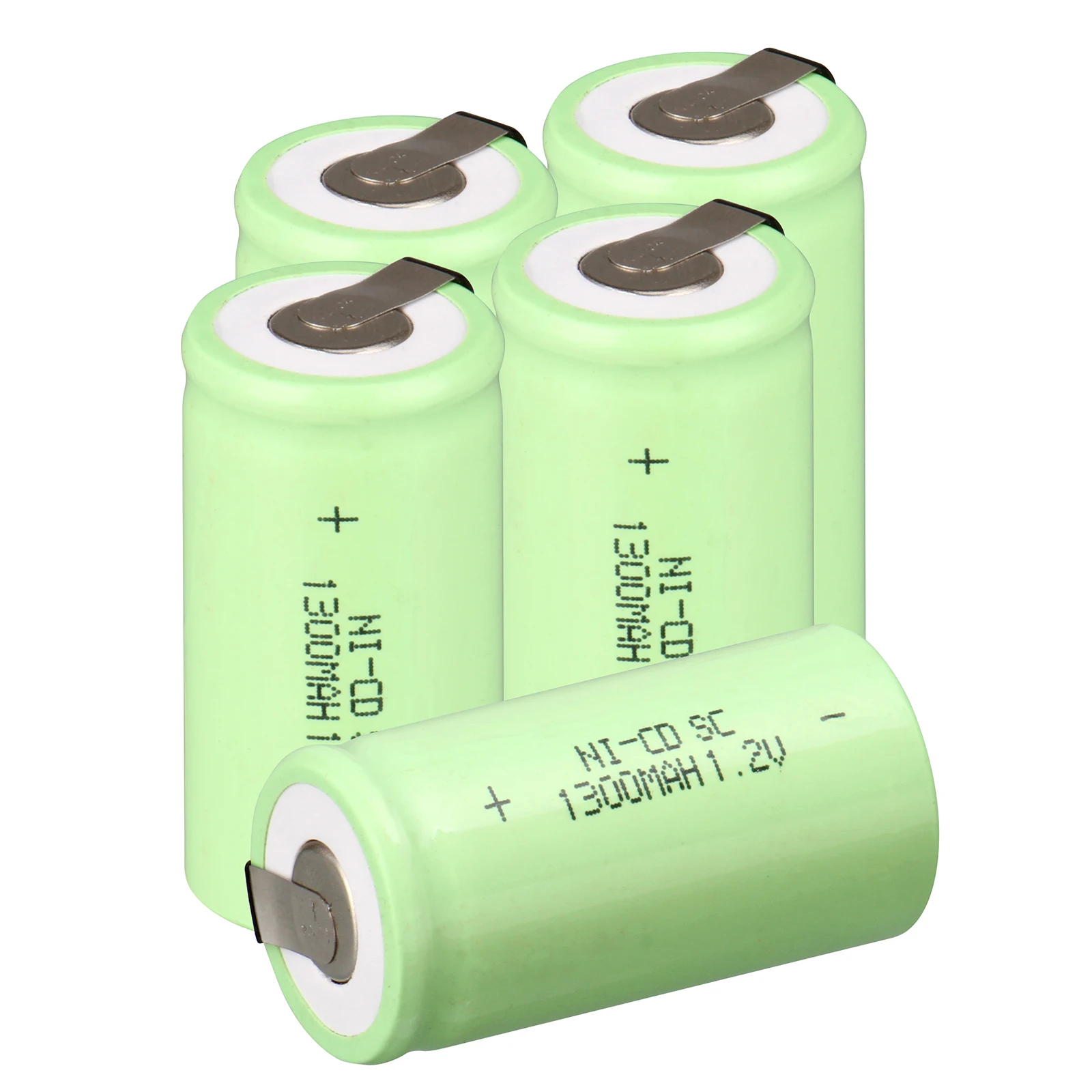 Российским продавцом! Абсолютно 15 шт набор Sub C SC аккумулятор 1,2 V 1300mAh Ni-Cd NiCd аккумуляторная батарея 4,25 CM* 2,2 CM-зеленый цвет