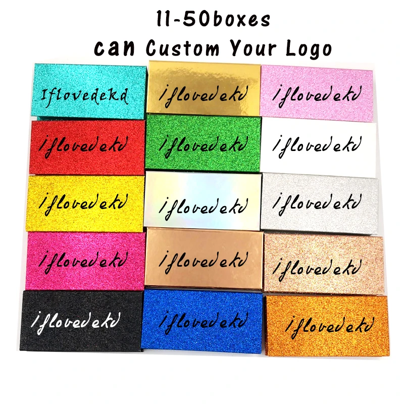 Cost of 50 logos Iflovedekd Личная этикетка, коробка для ресниц,, блестящая коробка для накладных ресниц, OEM логотип, индивидуальная упаковка - Цвет: Cost of 50 logos