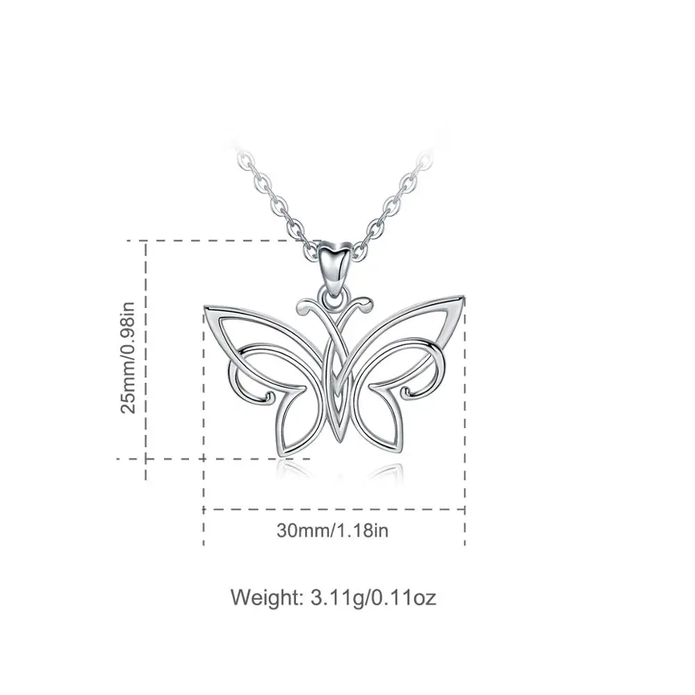 EUDORA New Sterling Silver Charming butterfly Pendant Necklace For Women High Quality Jewelry Happy Birthday Girl Gift D495