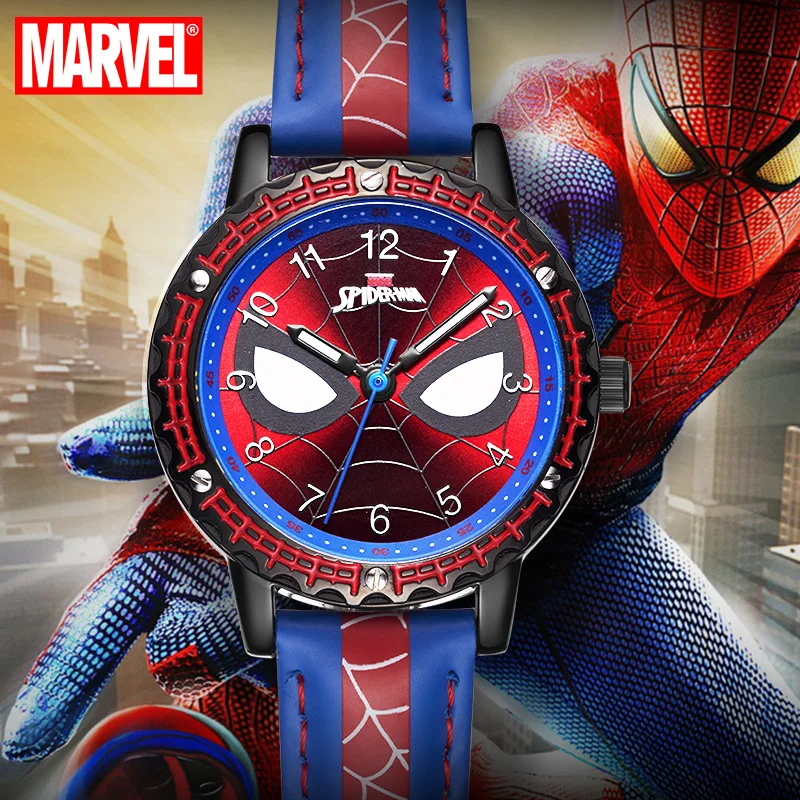 Disney Spider-men Child Super Hero Cool Quartz Waterproof Watch Marvel Avengers Student Clock Time Boys Birthday Gift Kids Time afbeelding