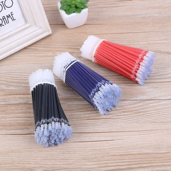 

100Pcs/Lot Bullet Neutral Refill 0.5mm Student Universal Needle Head Signature Gel Pen Black Blue Red Ink Replacement Refill