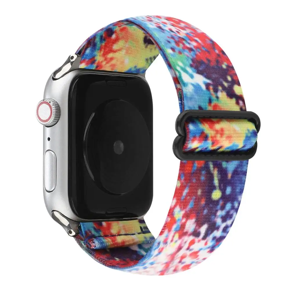 

Adjustable Solo Loop Band for Apple Watch Series 6 Se 5 4 3 38mm 40mm 42mm 44mm Elastic iwatch Strap Scrunchie Bracelet Correa.