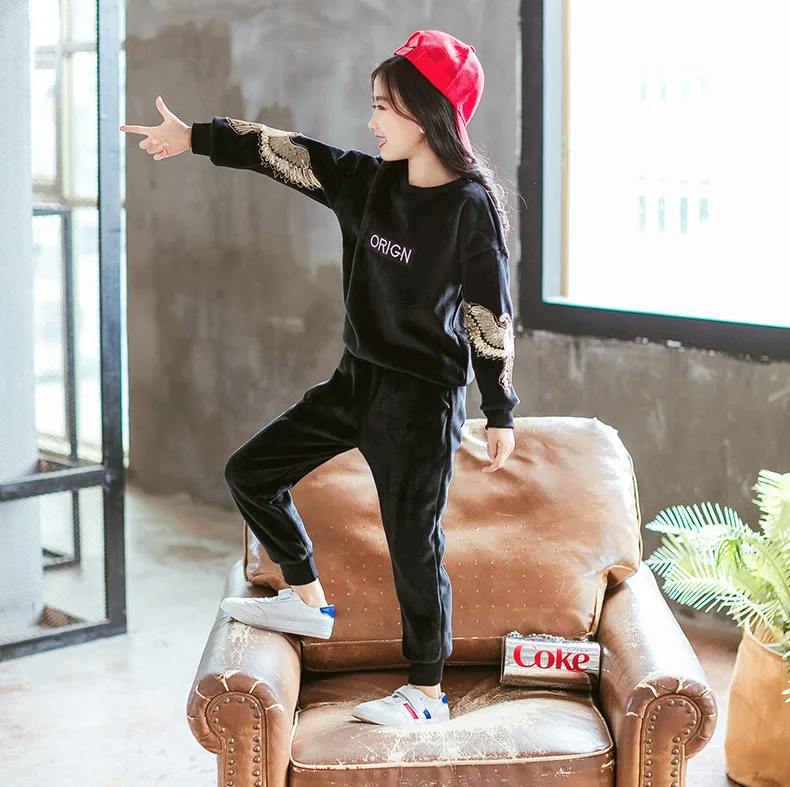 Teen Children Clothing Winter Toddler Old Girls Clothes Boy Costume Outfit Suit Kids Tracksuit For Girls Clothing Sets Velvet