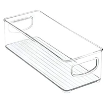 

Stackable Plastic Food Storage Bin with Handles for Kitchen Pantry, Cabinet, Refrigerator, Freezer- Clear