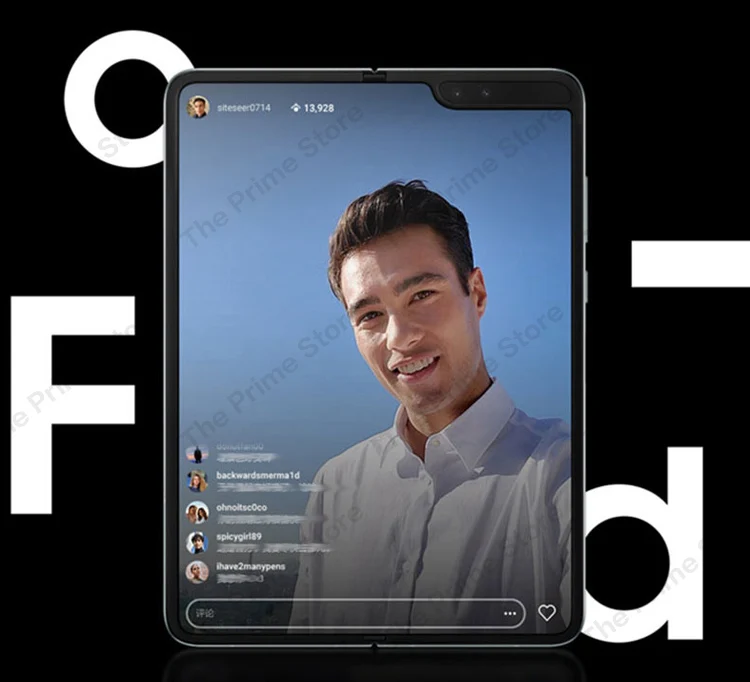 Samsung Galaxy Fold Snapdragon855 7," AMOLED складной экран NFC 2x zoom 12G 512G Беспроводная зарядка 6 камер 16 МП отпечаток пальца+ распознавание лица