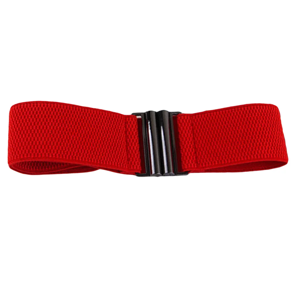 Red-S (65cm) Дамы простые ремни платье корсетный Пояс Женская Пряжка Эластичный пояс LLBLT0323 - Цвет: Red-S (65cm)