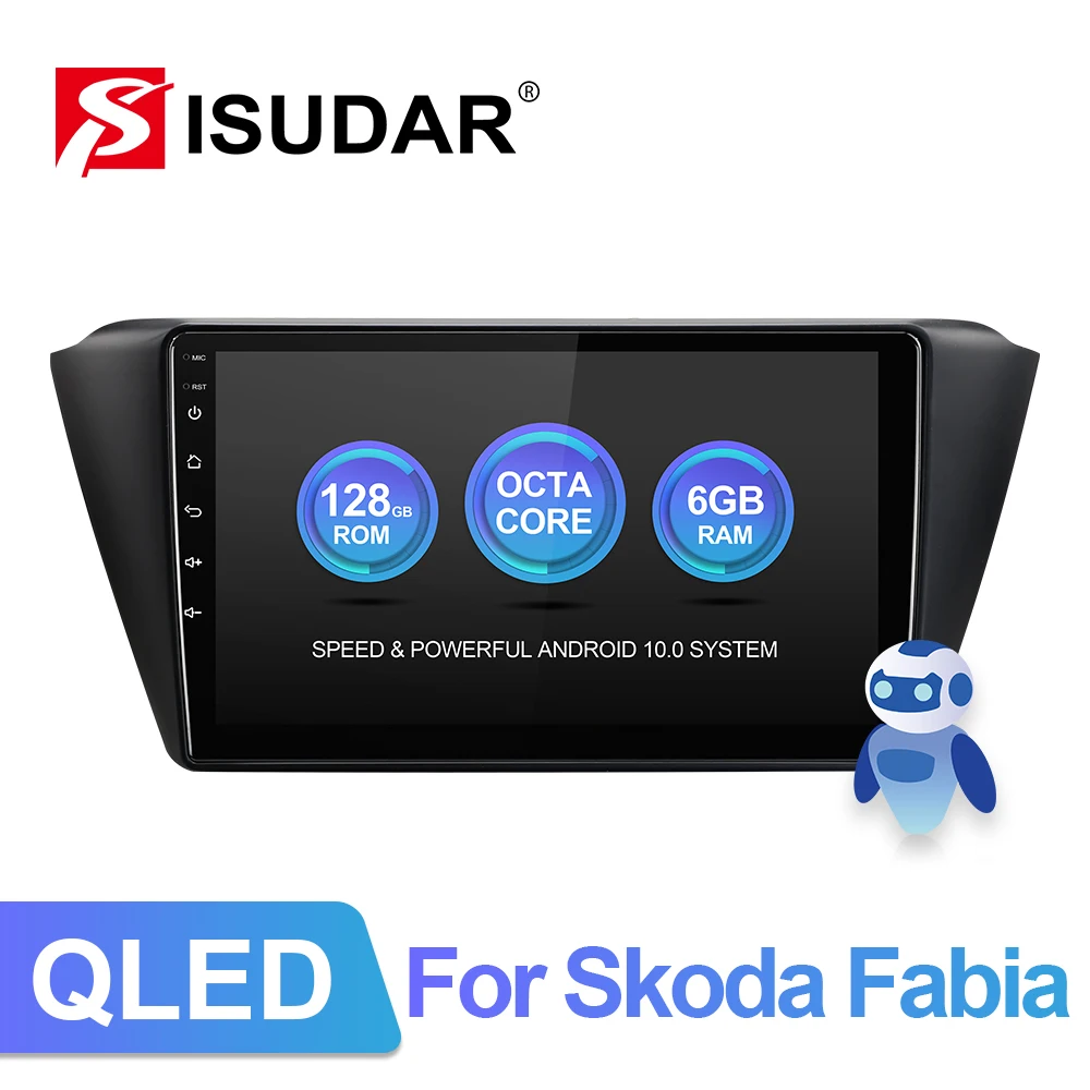 ISUDAR V72 4G Android 10 Radio del coche para Skoda Fabia 2015, 2016, 2017, 2018, 2019 GPS CANBUS estéreo con pantalla Bluetooth No 2din