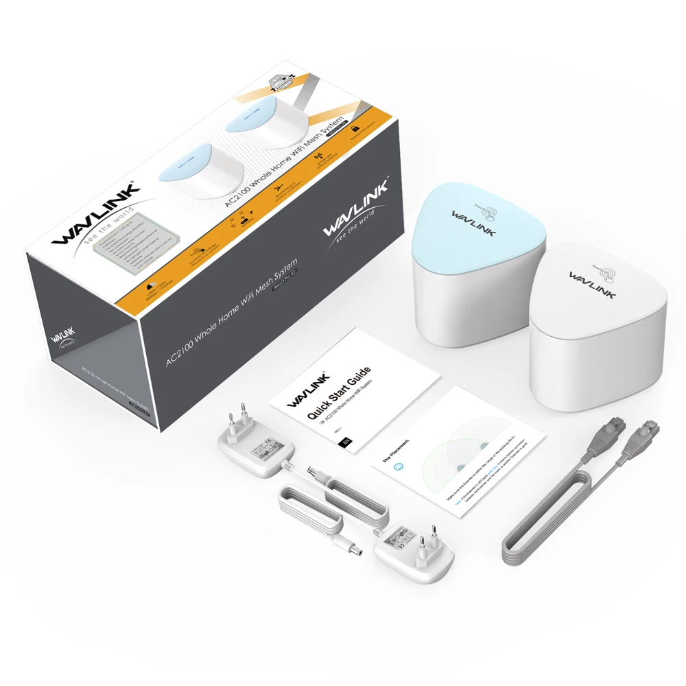 2 pcs Wavlink AC2100 беспроводной Wifi роутер весь дом WiFi сеточная система MU-MIMO гигабитный wifi повторитель двухдиапазонный 2,4G& 5Ghz с Touchlink - Цвет: 2 pcs