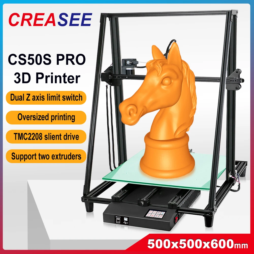 CREASEE CS50S Pro 3D Printer Large Resume Off Build Plate Large Printer 3D Kit 500x500 3D 인쇄 High Precision Printing Oversized latest 3d printer