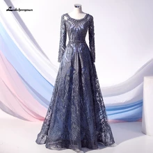 Lakshmigown мусульманское арабское вечернее платье с длинным рукавом Формальные пышные вечерние платья Дубай женские роскошные Abendkleider платье для выпускного вечера