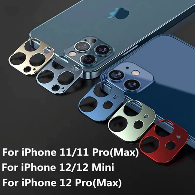 Чехол из титанового сплава с металлическим кольцом для камеры iPhone 12 Pro Max защитная
