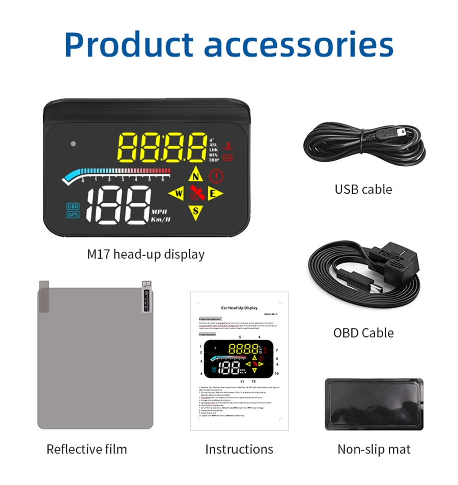 3.5 ڵ HUD OBD2 + GPS,  LED   ӵ