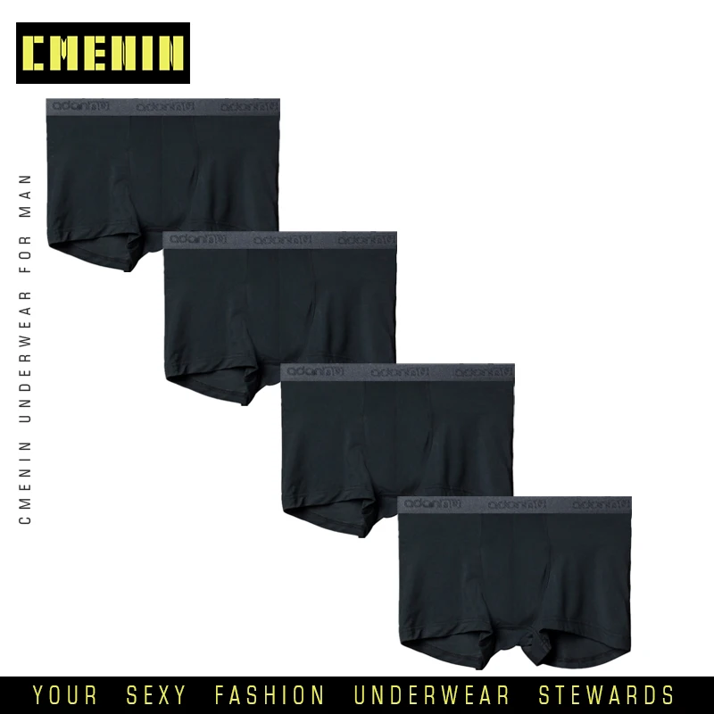 4pcs Male Panties Modal Men Underwear Man Underpants Boxershort Male Boxers Breathable Comfortable Men's Shorts Calzoncillos - Цвет: (4)AD306-Black