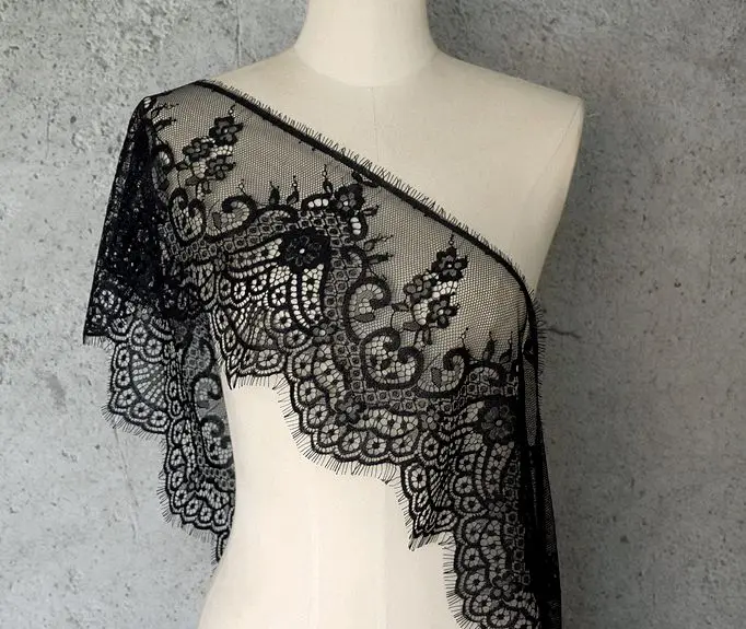 프렌치 레이스 자수 속눈썹 레이스, 바늘 작업, 샹들리 레이스, DIY 란제리 레이스, 3M/로트