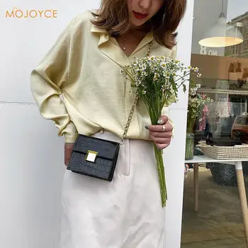 

Women PU Leather Shoulder Crossbody Bags Chain Fashion Solid Color Mini Handbags Light Wild Female Daily Messenger Bag