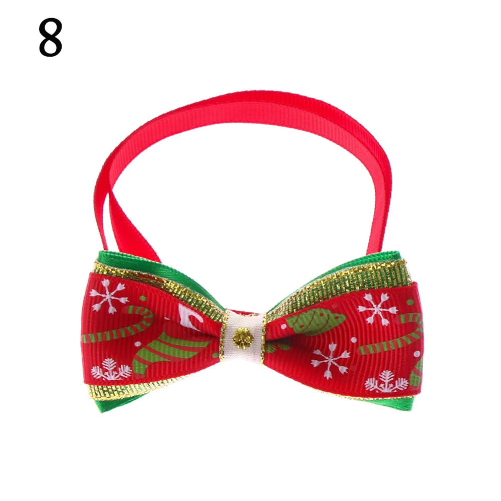 1 шт. милый Регулируемый Рождественский галстук для питомца галстук-бабочка для кошки галстук-бабочка для собаки чокер аксессуары для ухода за домашними животными рождественские принадлежности - Цвет: 8