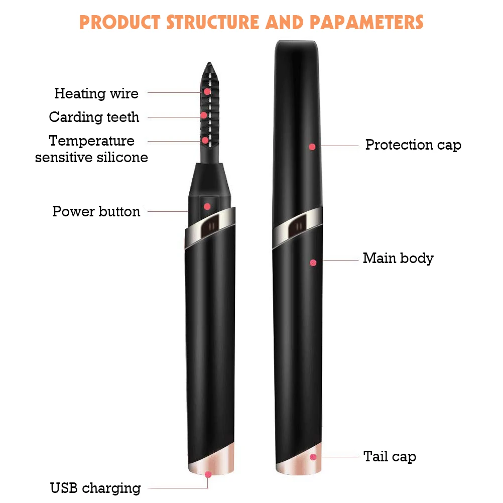 Электрощипцы для подкручивания ресниц USB Отопление завивка ресниц мини-ресницы Горячая завивка зажим макияж инструменты
