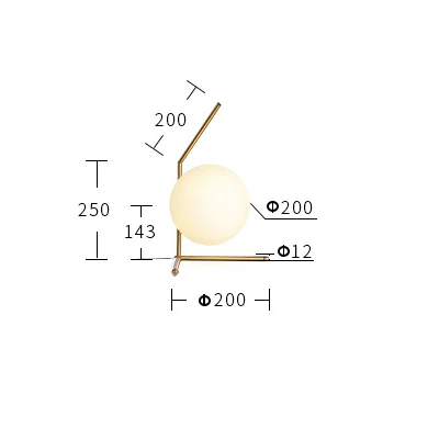 20cm ball model G Скандинавский дизайн, постмодерн, золотой, белый металлический светодиодный высокий торшер, светильник-стойка со столом для гостиной, салона красоты - Цвет абажура: 20cm ball model G