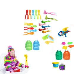 Snowball Maker Kit with New Shape of Penguin & Shovel Snowball Mold Toys Set Snowman Maker Tool Clip for Kids Adults Outdoor