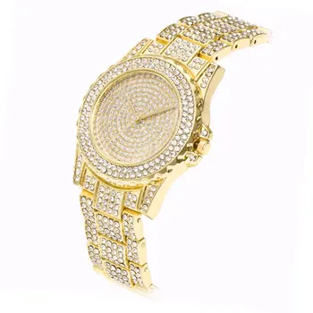 

Luxury Design Full of Shiny Rhinestone Quartz Movement Wrist Watches Steel Watchband Elegant Lady Female Woman Watches