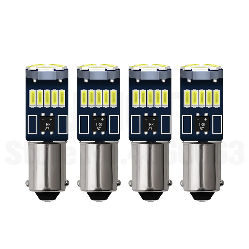 White 4x BA9S T4W светодиодный автомобильный светильник лампочка T2W T3W H5W интерьер автомобиля светодиодный номерной знак светильник 2 светодиодный 2835 SMD DC12V 12913 12910 12929 - Испускаемый цвет: White