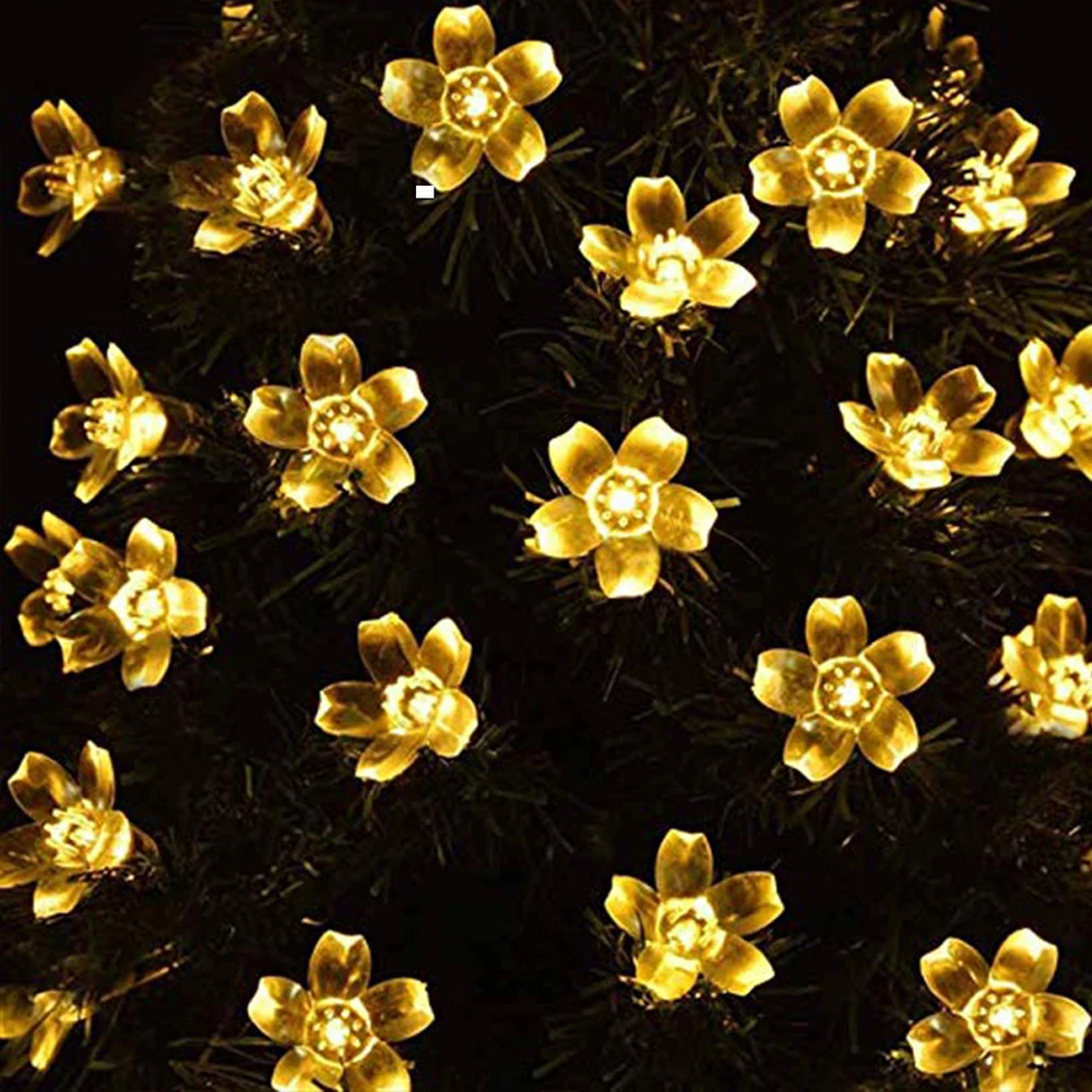 Cherry Blossom Flower Garland LED String Fairy Lights Christmas Holiday Decor US 