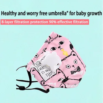 

Children's Breathable Reusable Mask Filter PM2.5 Air Filtration Mask With Filters Breath Mouth Face Mask mascarilla reutilizable