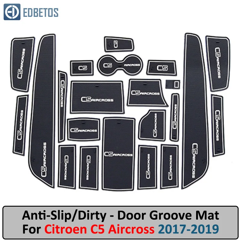 

Anti-Slip Mat For Citroen C5 Aircross 2017 2018 2019 C5-Aircross Gate Slot Coaster Anti-Dirty Door Groove Mat