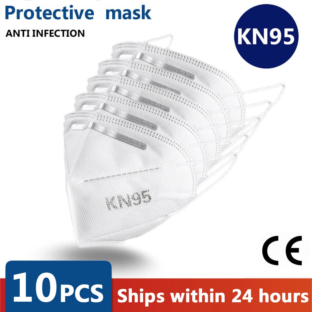 

10PCS KN95 CE ffp3 mask Certification Anti Infection N95 Mask Reusable Particulate Respirator PM2.5 Same Protective as KF94 FFP2