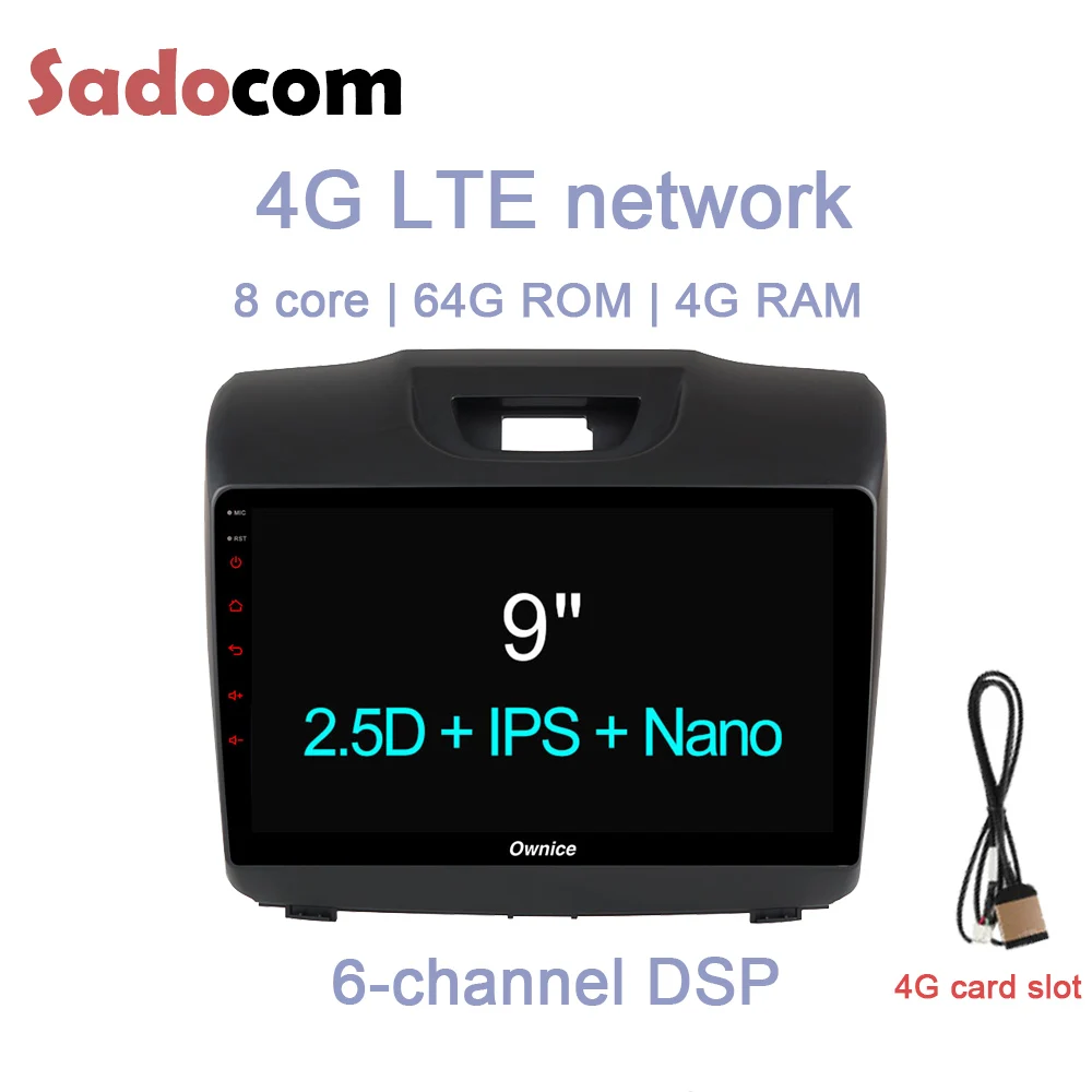 DSP 9 &quotАвтомобильный dvd-плеер 8 ядерный 64 Гб rom 4 ram 4G LTE радио Android 1 для Chevrolet Trailblazer
