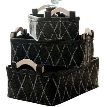 

Storage Box Portable Household Desktop Felt Storage Bag Ditty-Bag Commodity Shelf High Capacity Felt Material 2020