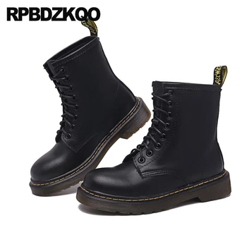 

Ankle High Quality Designer Full Grain Retro Combat Boots Autumn Military Black Men Chunky Genuine Leather Shoes Lace Up Army