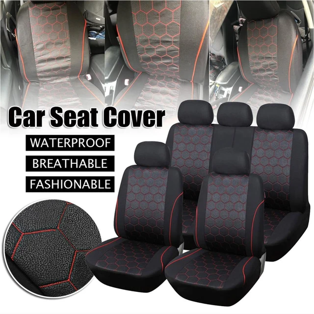 AUTOYOUTH Car Seat Covers Full Set, Front Bucket Seat Covers with Split  Bench Back Seat Covers for Cars for Women Full Set Seat Protectors -  9pcs,Red