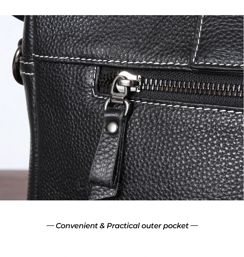 Briefcase men business handbag OL leather tote laptop cowhide shoulder bag casual large capacity soft handle high quality design