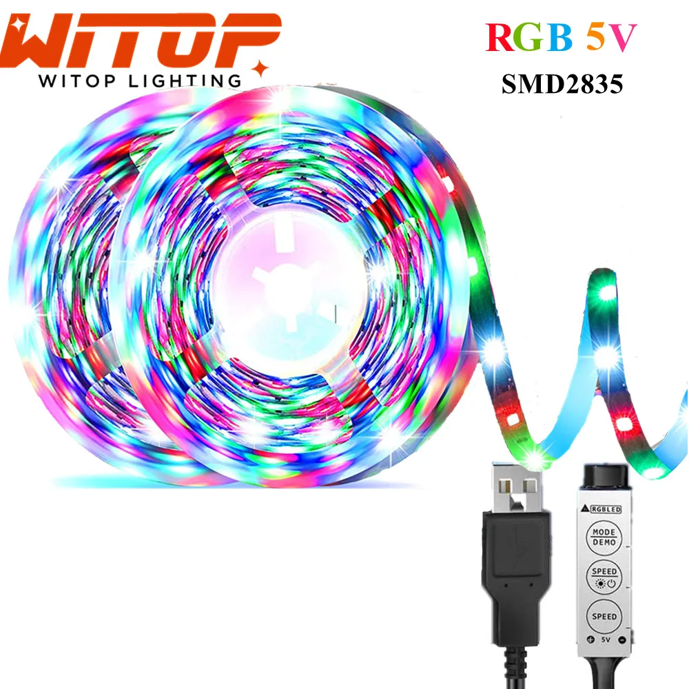 Светодиодная лента 2835 SMD гибкая 5 м Диодная настольная подсветка для экрана
