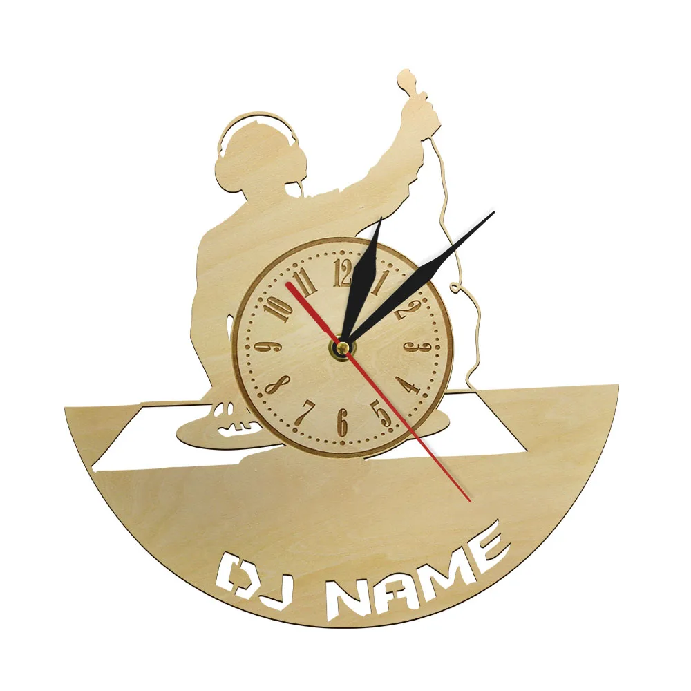 Custom DJ Name Home Decor Wall Clock Music Fans Singing Personality Art Wooden Nice Lover Gift | Дом и сад