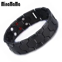 Мужской браслет из нержавеющей стали Двухрядное лечение артрита магнитный браслет для мужчин исцеляющая энергия браслеты ювелирные изделия