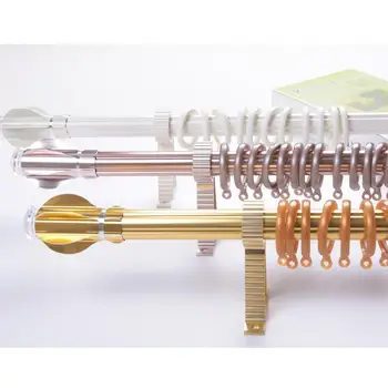 

Nordic simple curtain rod pole single pole double pole Rome bedroom curtain rail cartridge holder fitting punch