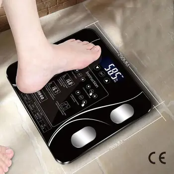 

USB charging Smart Household Weighing Scale Fat Scale LED Digital English Function Screen USB charging