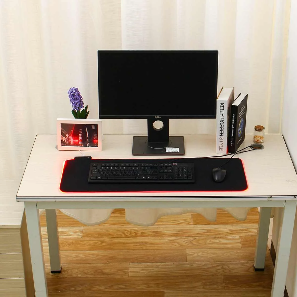 RGB компьютерный коврик для мыши большой коврик для мыши игровой коврик для мыши геймер с мягкой тканевой поверхностью нескользящий водонепроницаемый с usb-кабелем