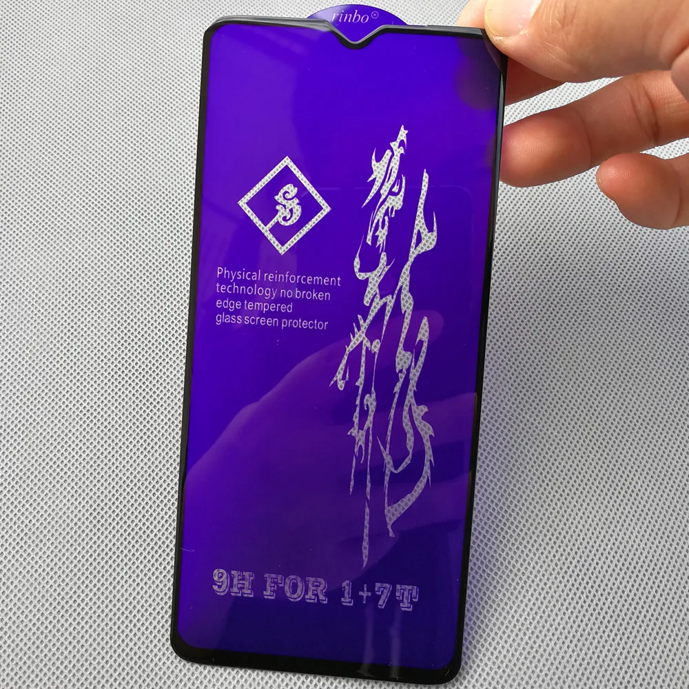 Закаленное стекло с полным экраном для Oneplus 7T 2.5D изогнутое Олеофобное высокое