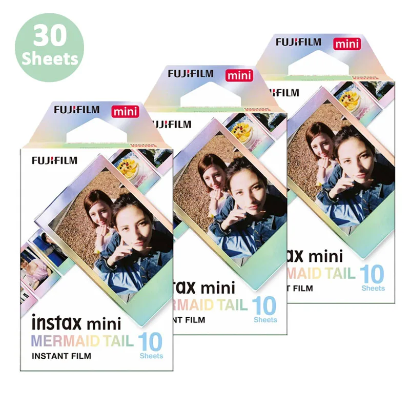 Новая белая пленка для Fuji Instax Мини пленка Instax Mini 8/9 одеяло «хвост русалки» пленка для Fuji Instax Mini 7s 25s 26 70 90 Фотоаппарат моментальной печати SP-1 SP-2 - Цвет: 30 Sheets