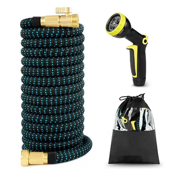 

Leakproof Lightweight Expanding Garden Water Hose with Solid Brass Fittings, Extra Strength 3750D Durable Gardening Flexible Hos