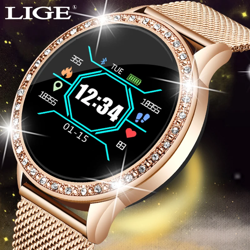 LIGE модные часы Smart Watch женские мужские спортивные водонепроницаемые сна монитор