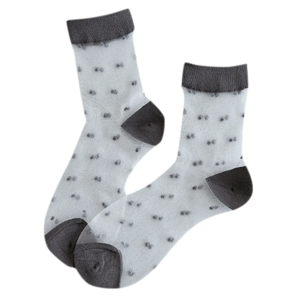 Jaycosin носки повседневные calcetines mujer шелковые в горошек короткие милые подарочные женские носки забавные носки для женщин летние женские носки