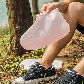 

Reusable Waterproof Rain Shoes Covers Rainproof Hiking Skid-proof Rain Boot Overshoes S/M/L Silicone Shoe cover Accessories