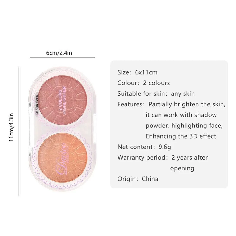 Natural Long Lasting Whitening Concealer Foundation Oil Control Matte Blush Rouge Contour Powder Cake