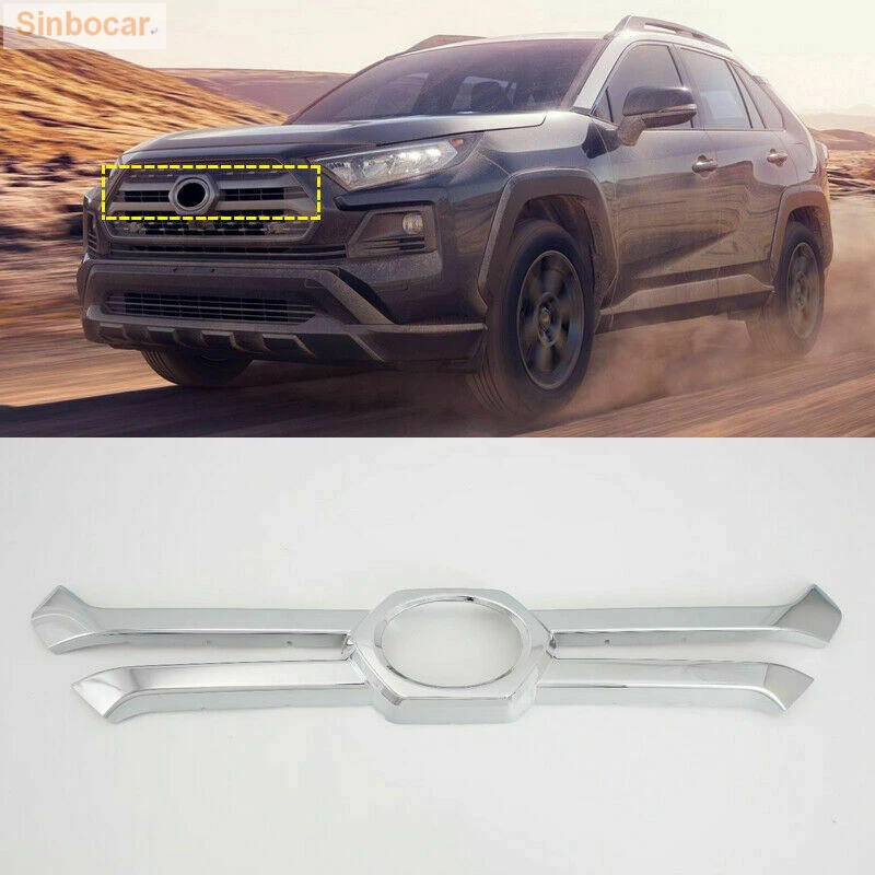 ABS Хром Передняя Центральная решетка гриль обрамление чехла капота для Toyota RAV4 Adventure